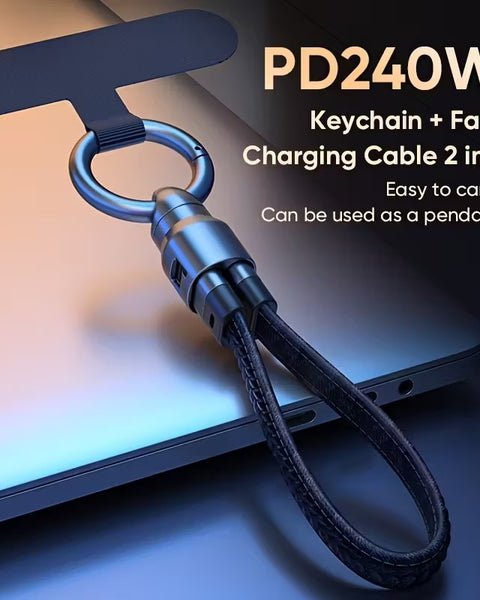 240W 2in1 Keychain Fast Charge Cable
