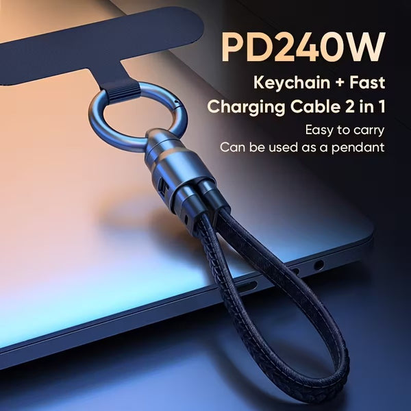 240W 2in1 Keychain Fast Charge Cable