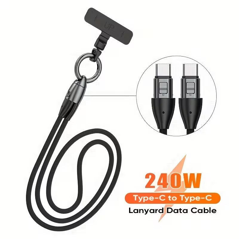 240W Type C Fast Charge Lanyard Cable