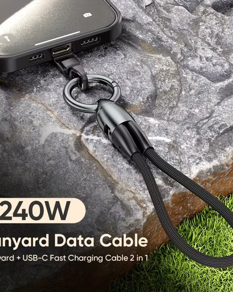 240W Type C Fast Charge Lanyard Cable